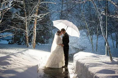 Оригинальные свадебные фото зимой фотографии