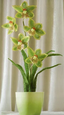 Орхидеи из бисера фото и схемы фотографии