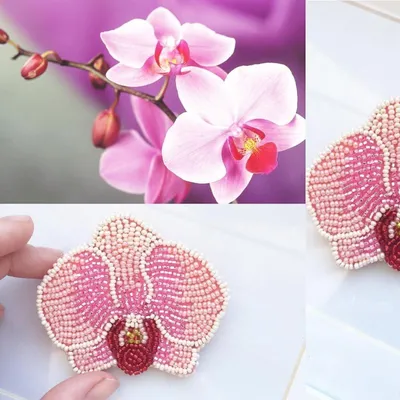 Орхидеи из бисера (130 фото) - легкие схемы и пошаговый мастер-класс для  начинающих