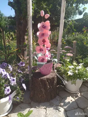Орхидея декоративная мини, искусственная, сиреневая, ветка 30 см, 1 шт. –  купить в Казани | «С Нежностью»