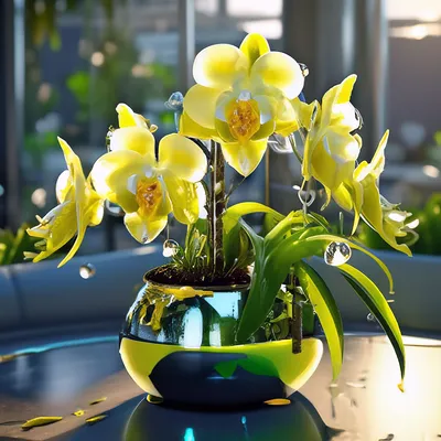 Желтая орхидея купить с доставкой