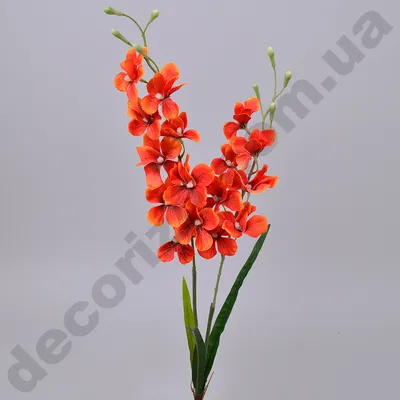 Искусственная орхидея. Искусственные цветы. Оранжевая орхидея