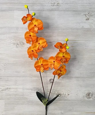 Цветок искусственный \"Орхидея фаленопсис оранжевая\" 70см.,27-201 купить в  интернет-магазине МелочЁвка.RU - Оптовая фирма