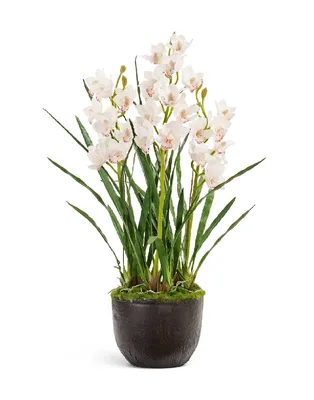 Орхидея Цимбидиум ветвь нежно-золотистая малая 30.0611084YL, купить с  доставкой в интернет-магазине orgmebel.ru