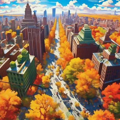 Осенний Нью-Йорк, тусклые цвета, …» — создано в Шедевруме