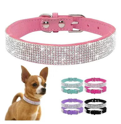 Купить Хрустальные ошейники для собак Необычные маленькие блестящие ошейники  для собак и кошек ожерелье | Joom