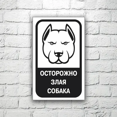 Табличка Осторожно злая собака 13х20 см (код 90703.1) | Компания FoxPrint