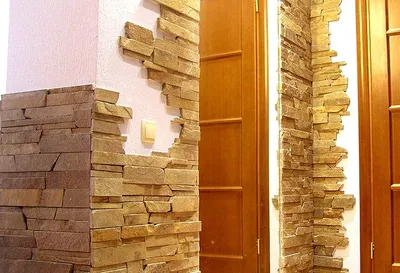 Декоративный камень в интерьере прихожей: 53 фото-идеи отделки стен  искусственным и натуральным камнем | Houzz Россия