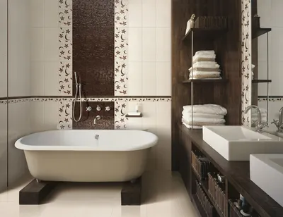 Оформление дизайна ванной комнаты плиткой: примеры отделки, фото, идеи