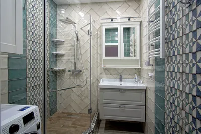 Ванная комната 3 кв.м в современном стиле с элементами скандинавского стиля