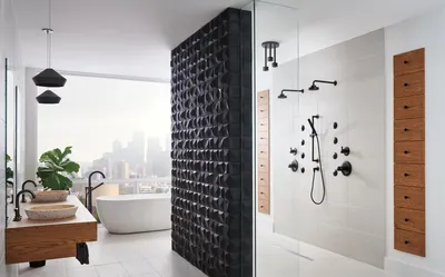 Ремонт ванной комнаты: Ванная комната с душем и ванной: дизайн проект