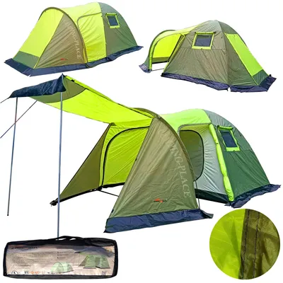 Палатка 4-местная LANYU туристическая с тамбуром - купить по выгодной цене  в интернет-магазине OZON (1089462430)
