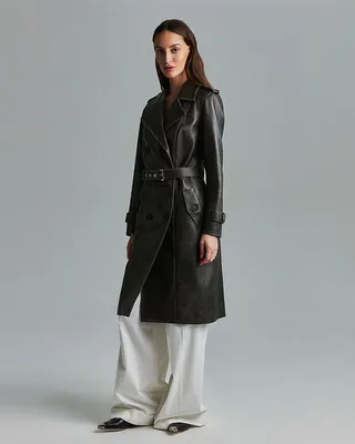 Пальто из натуральной кожи с отделкой мехом норки - Без утеплителя - купить  в интернет-магазине ЛЕВИЛИ