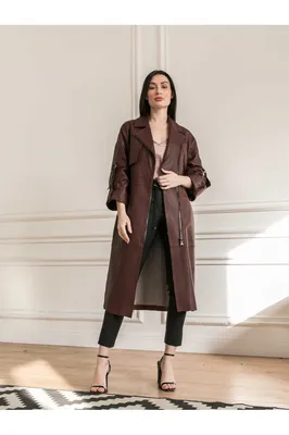 Модные кожаные пальто на осень: цвета, фасоны и трендовые модели 2023