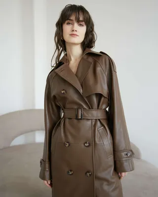 Продажа Женского кожаного пальто с мехом в интернет магазине | Артикул:  O-1372-N
