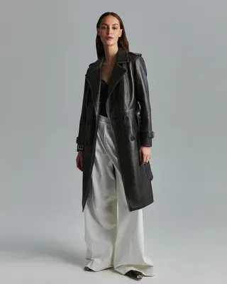 Кожаное пальто женское КК-573 купить в интернет-магазине г. Москва –  GRAFINIA