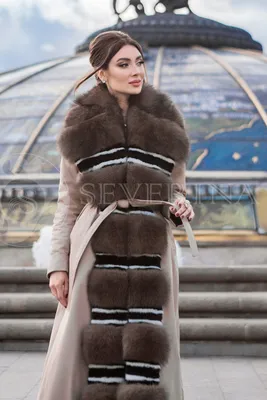 Комбинированное демисезонное пальто (№ 28758) ♡ Gepur - women clothes store