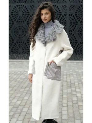 Комбинированное пальто с овчиной | SilverFOX