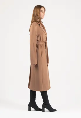 Пальто прямого кроя бежевого цвета – Россия, бежевого цвета, шерсть. Купить  в интернет-магазине в Москве. Цена 45540 руб.