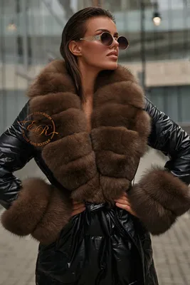 Купить Чёрное пуховое пальто с мехом песца в интернет магазине | Артикул:  X-2295-105-CH-P