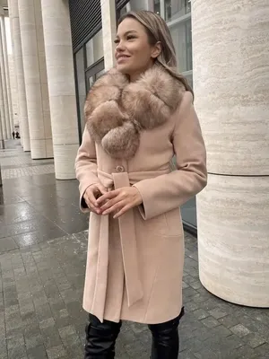 Зимнее пальто женское с меховым воротником | Интернет-магазин Lapelle.by