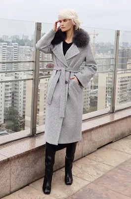 Зимнее пальто с мехом черного цвета - Фабрика пальто Giulia Rosetti