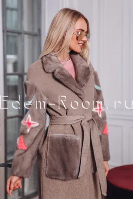 Пальто из меха норки и кролика изумруд (00-100521) купить в интернет  магазине Rosmeha.ru