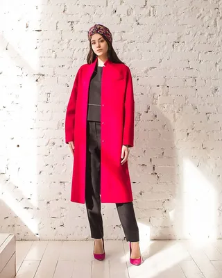 Шерстяное пальто прямого кроя цвета фуксии – Китай, цвета фуксия, шерсть.  Купить в интернет-магазине в Москве. Цена 16560 руб.