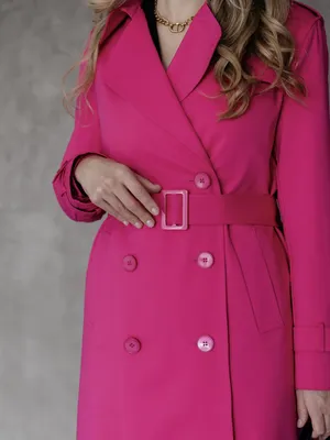 Купить Женское стильное пальто цвета кешью на одной пуговице с двойным  карманом и подкладкой цвета фуксии HZL23W-BD190851 | интернет-магазин  турецких товаров TT-Turk
