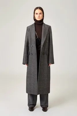 Пальто EMIRALD цв. елочка-серая арт. м-413 купить в интернет-магазине