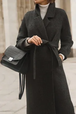 Пальто из твида серого цвета с узором «елочка». Модный дом Ekaterina Smolina