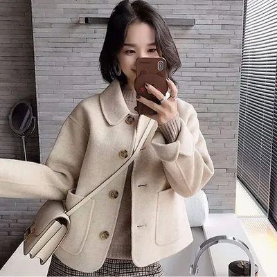 Royalfashion Коричневое женское короткое пальто с мехом - Бронзовый ||  Camel | Royalfashion.com.ua - интернет-магазин обуви
