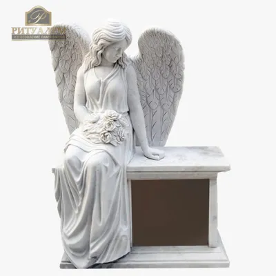Скульптура ангела из мрамора №103 - заказать на сайте ritualum.ru |  Ритуалум Станица Отрадная Краснодарский край
