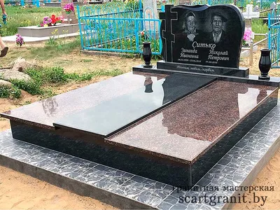 Двойной памятник надгробие с крестом слева стоимость в СПб
