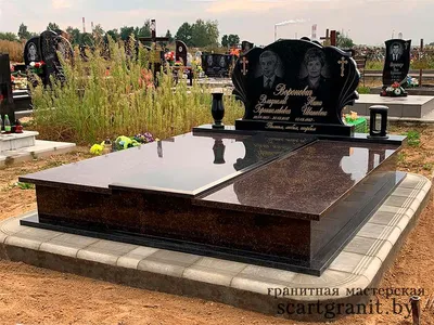 Двойной памятник на могилу горизонтальный купить, заказать, цена Днепр -  3d-granit.com