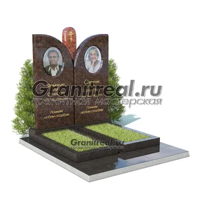 Двойные памятники на могилу - фото и цены в каталоге