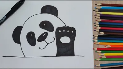 рисунок маленькой панды. симпатичный персонаж панды, обнимающий розовую  подушку. векторный рисунок Иллюстрация вектора - иллюстрации насчитывающей  карточка, график: 219828170