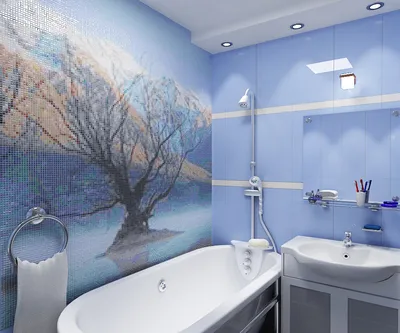 Панно из мозаики для ванной - студия Wizdecor
