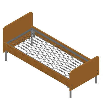 Кровать металлическая одноярусная со спинками из ЛДСП сетка прокатная  пружина 'ДКП-1' по цене 2400 руб. в Казани