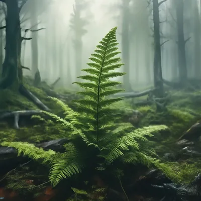 Папоротник в лесу» — создано в Шедевруме