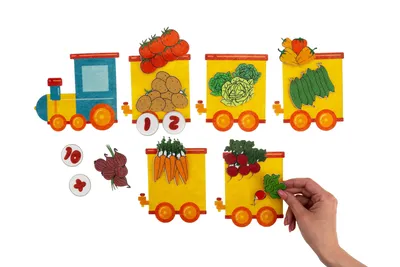Woody 90574 Деревянный комплект машинок с паровозиком и вагончиками с  магнитными элементами (11шт.) для детей от 3 лет + (30cм / 23cм / 6cм)  (WD90574) - Деревянные игрушки (разное) - Игрушки и