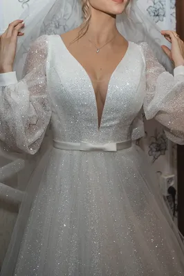 Свадебные платья с пышными рукавами артикул 215349 цвет белый👗 напрокат 7  000 ₽ ⭐ купить 30 000 ₽ в Екатеринбурге