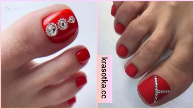 Педикюр красный: модные идеи и варианты дизайна оформления ногтей красным