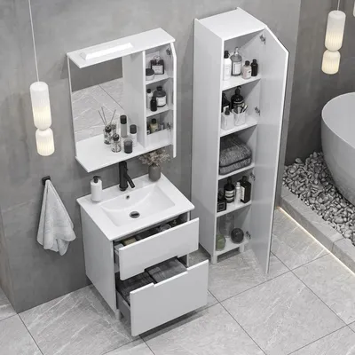 Мебель для ванной комнаты: раковина, тумба, шкаф