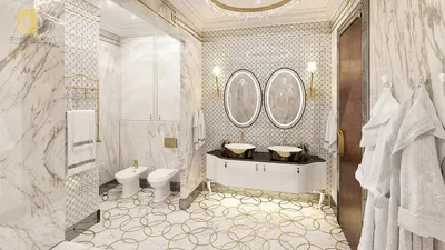Зеркальная перегородка из МДФ в ванную комнату с декорированной раскладкой  под заказ
