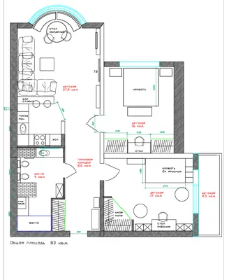 Перепланировка трехкомнатной квартиры II-57, план, фото
