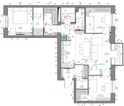 Современный дизайн трехкомнатной квартиры. 28 фото