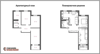 Перепланировка трёхкомнатной квартиры. Реконструкция хрущёвки в Одессе.