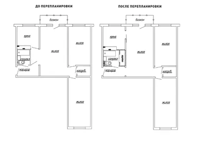 Перепланировка 3х комнатной квартиры (55 кв.м.) в «хрущевке» | ТеремокЪ |  Дзен