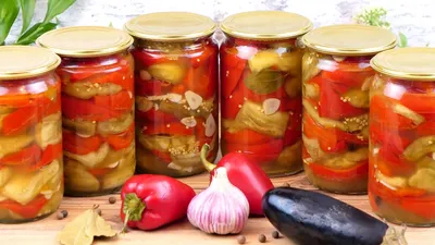 Баклажаны, фаршированные овощами, на зиму пошаговый рецепт